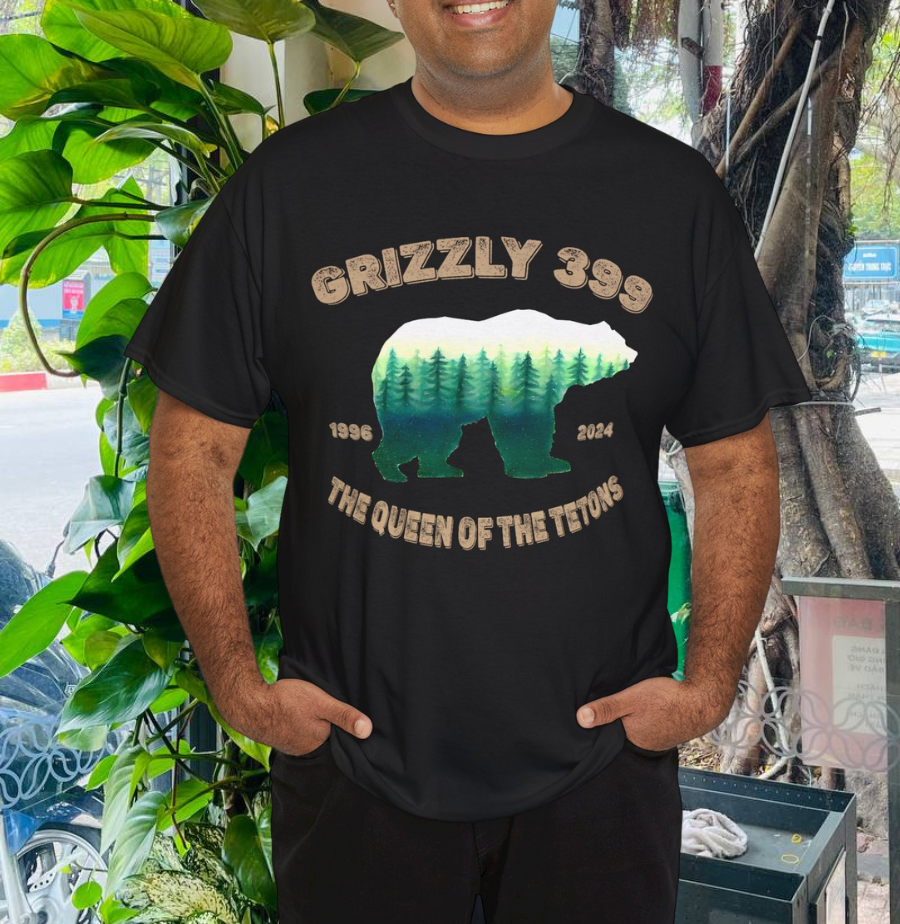 Grizzly 399 Memorial T-Shirt Honoring the Queen of the Tetons