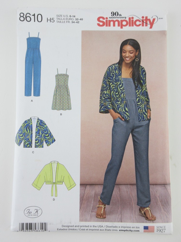 Simplicity Sewing Pattern 8610 Misses Kimono Jumpsuit Dress Size 6-14