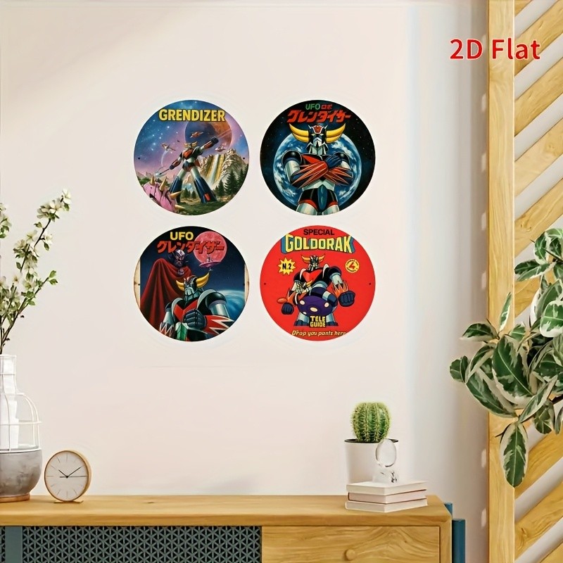 4pcs Vintage Aluminum Wall Art - Home, Bar, Cafe & Garage Decor