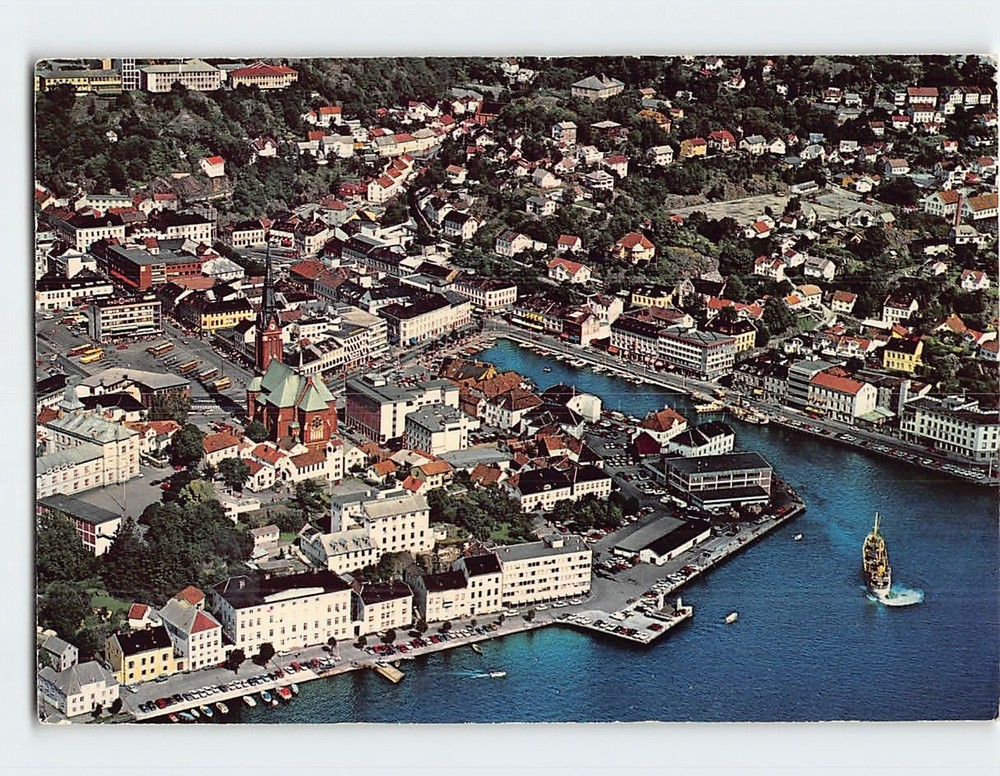 Postcard View of the town Arendal Norway