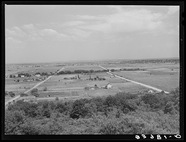 Photo:Muskogee Oklahoma 1939 Landscape Rural Fields Road View