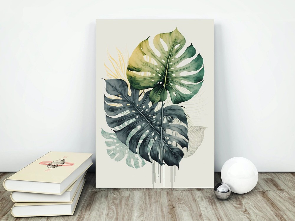 Botanical Wall Art Monstera Print Neutral Wall Art Decor Boho Flower Art Flower
