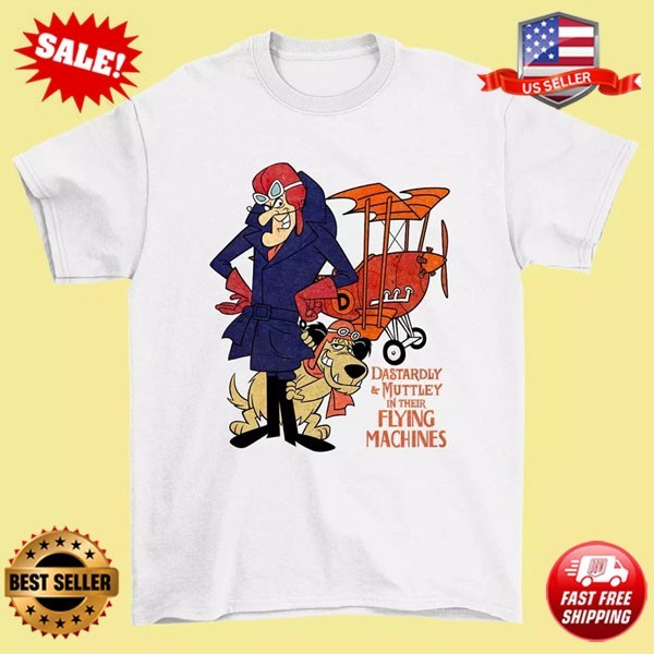 Dastardly and Muttley in Their Flying Machines 60s Wacky Races T-shirt