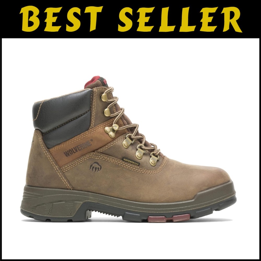 Men's Size 11 Dark Brown Waterproof Work Boots with Nylon Shank for Comfort  