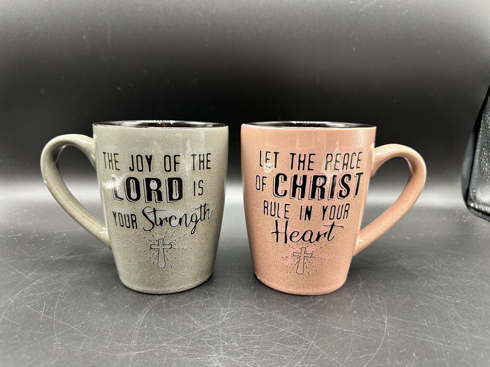 Pfaltzgraff Spiritual Coffee Mug Set of 2 Featuring Lord God Jesus Designs