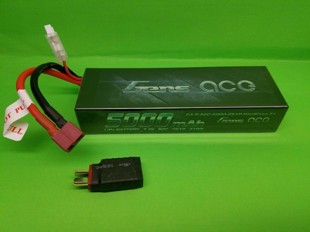 Gens ace 5000mAh 7.4V 50C 2S  Lipo Battery FITS TRAXXAS ADAPTER STAMPEDE SLASH-image