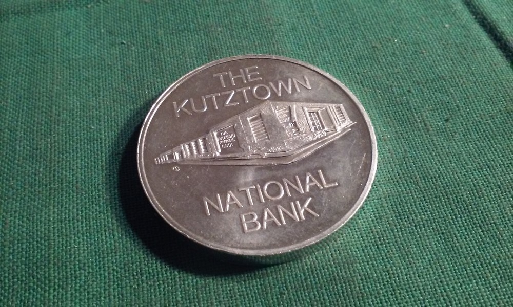 The Kutztown National Bank 75th 1898 - 1973 Kutztown PA 36 MM Aluminum Token