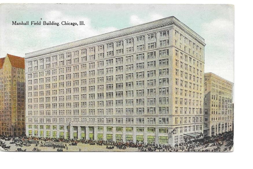 Postcard Marshall Field Bldg, Chicago, IL Postmark 1909 006011