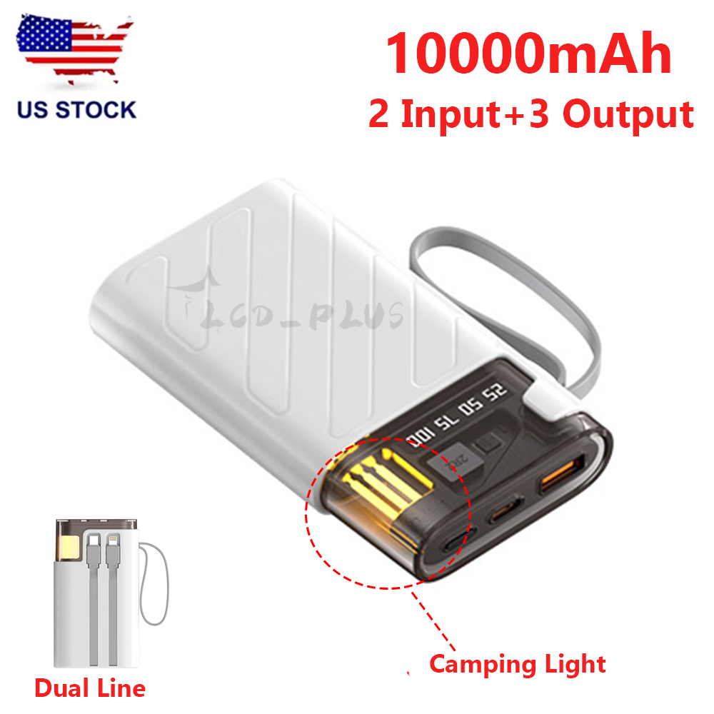 10000mAh 20W Power Bank Portable External Battery Backup Charger For Cell Phone