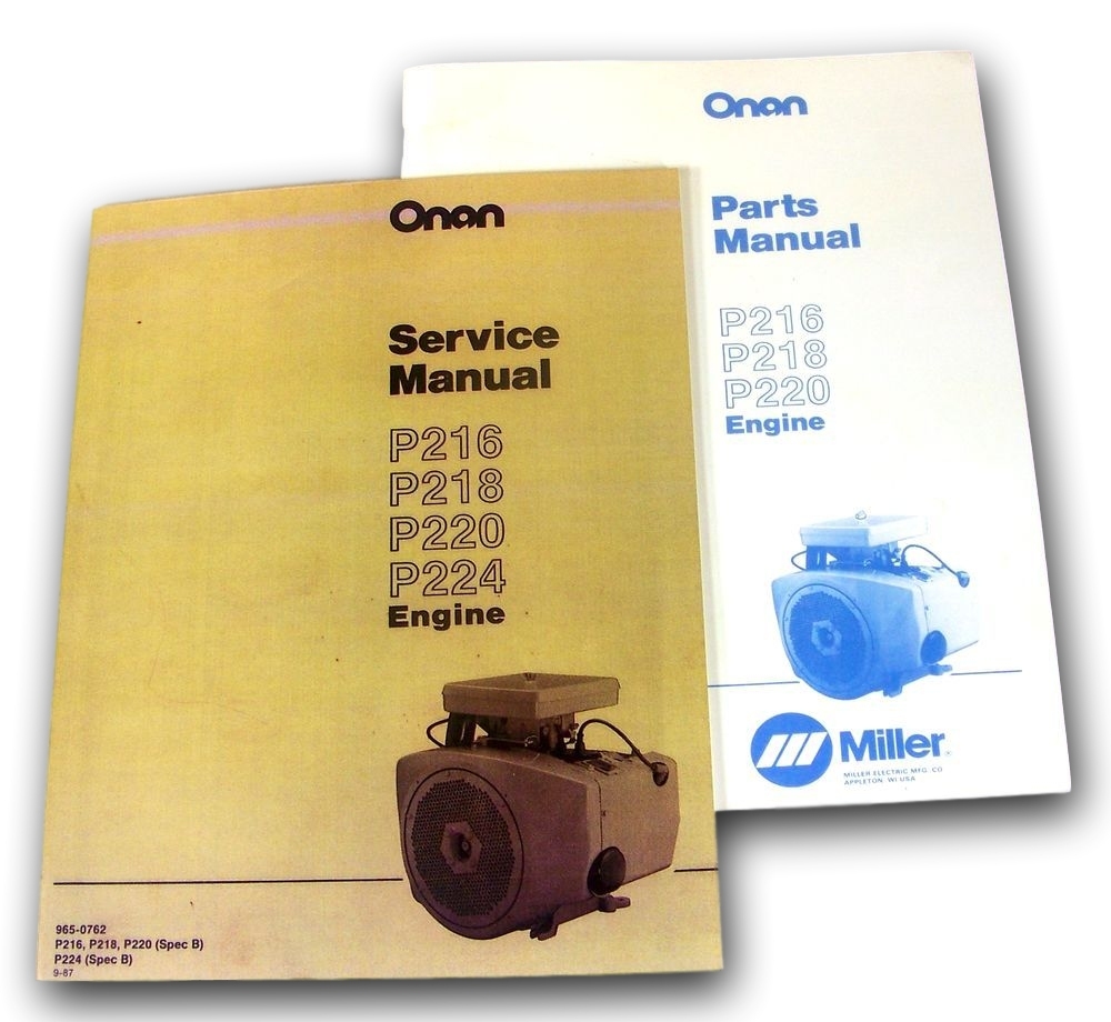 Lot Miller Bobcat 225 225G Welder Generator Onan Engine Service Parts Manual