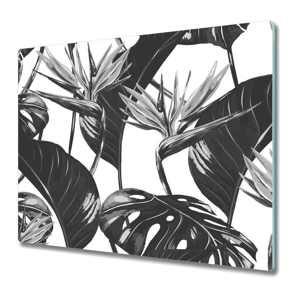 Tempered Glass Worktop Saver Monochrome Tropical and Tropical Tropical Print