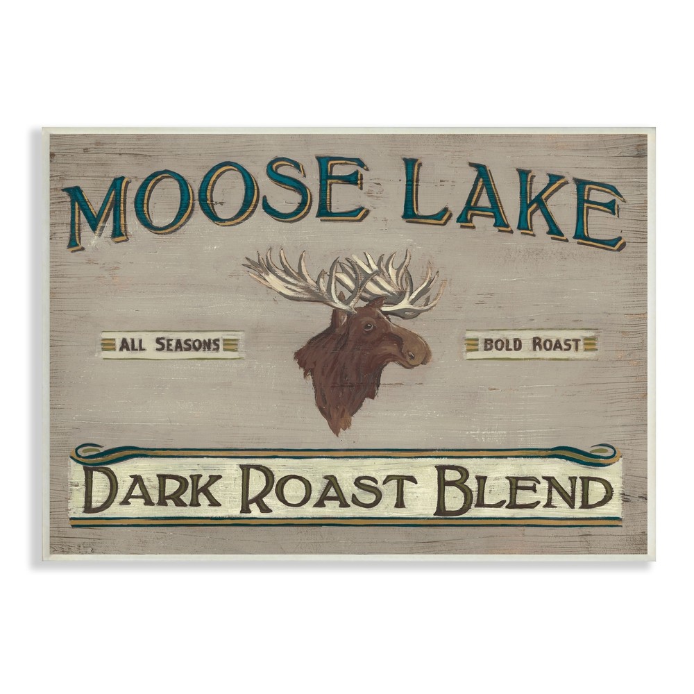Stupell Moose Lake Dark Roast Coffee Blend Sign Vintage  10 x 15
