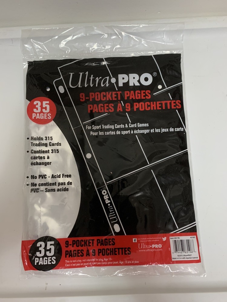 Ultra Pro Acid-Free 9-Pocket 35-Page Binder Holds 315 Sports Pokemon Yugioh Cards-image