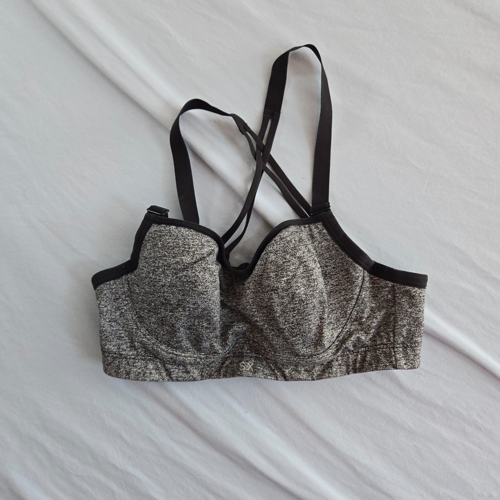VSX Victoria's Secret Sports Bra 34B Racerback Gray and Black with Underwire