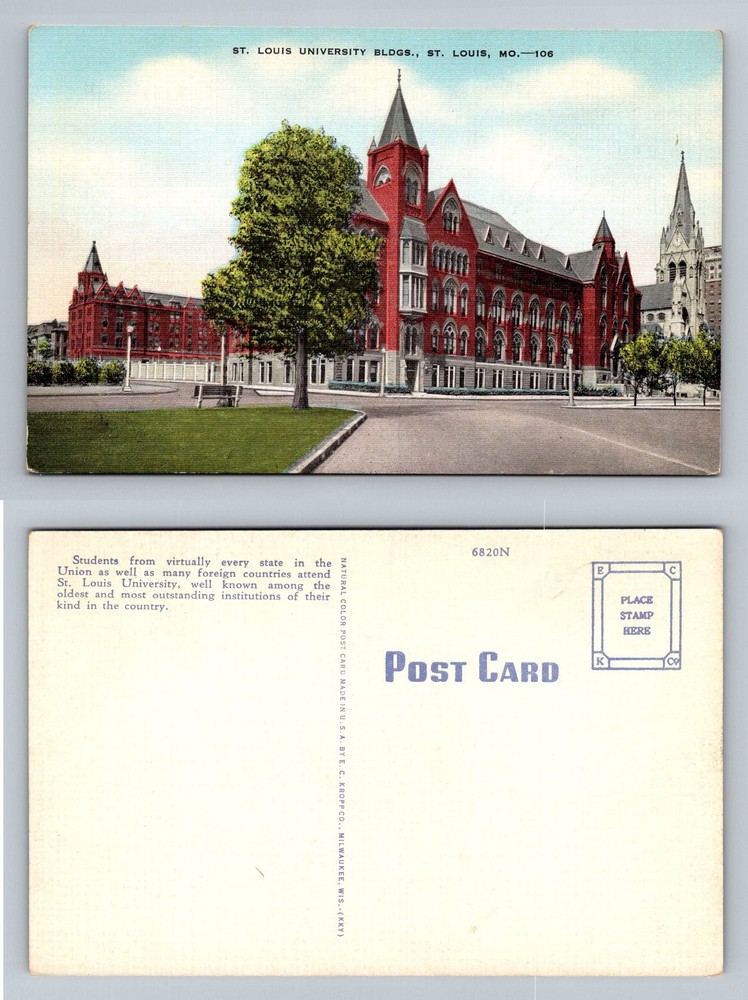 St. Louis, MO-Missouri, St Louis University Campus Buildings Vintage Postcard