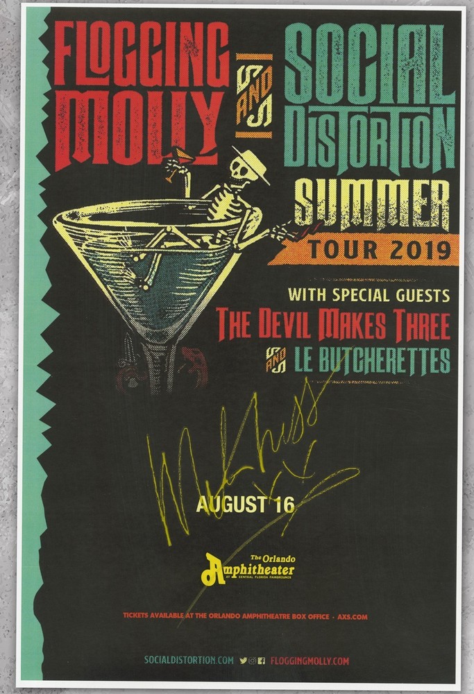 Social Distortion autographed gig poster Mike Ness  'Story of My Life'
