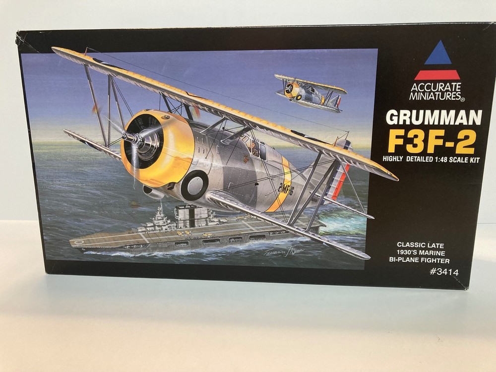 Accurate Miniatures 1/48 Grumman F3F-2 Marine Bi-Plane Inter War Years BRAND NEW-image