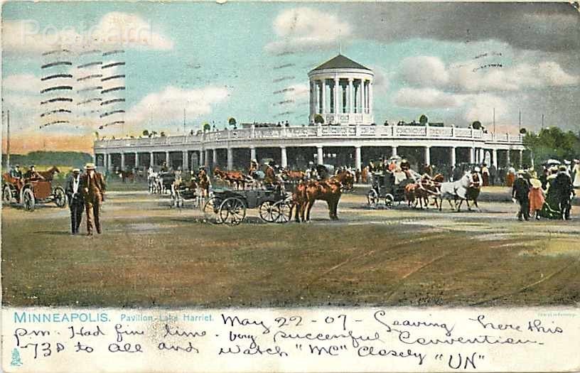 MN, Minneapolis, Minnesota, Pavillion Lake Harriet, Postmark 1907, Rapheal Tuck