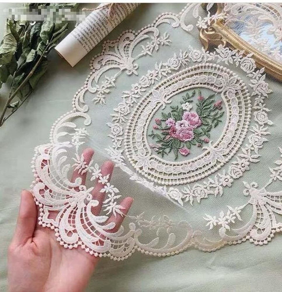 Crochet Lace Placemats Handmade Table Mats Vintage Style Set