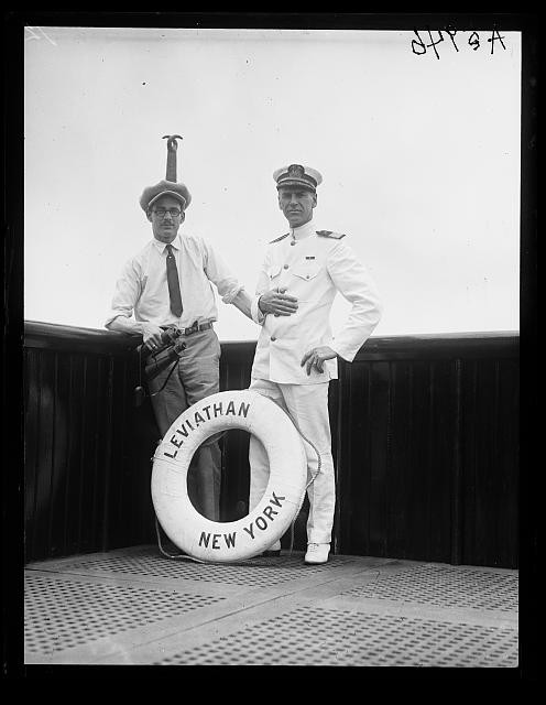 Photo:Leviathan New York Captain Herbert Hartley 1923 ship deck portrait