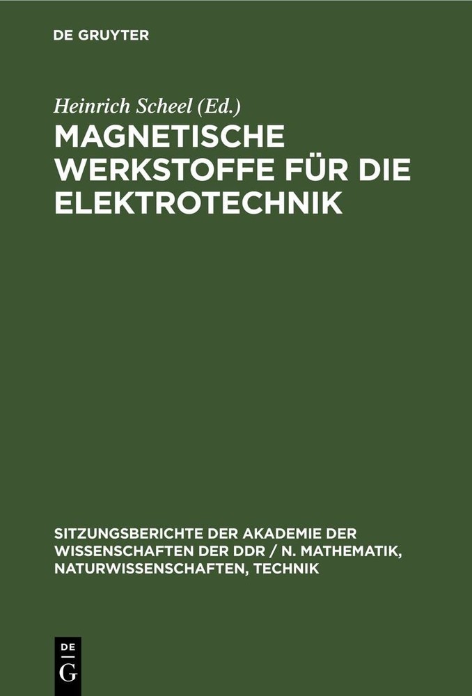 Magnetische Werkstoffe Für Die Elektrotechnik (Hardback)