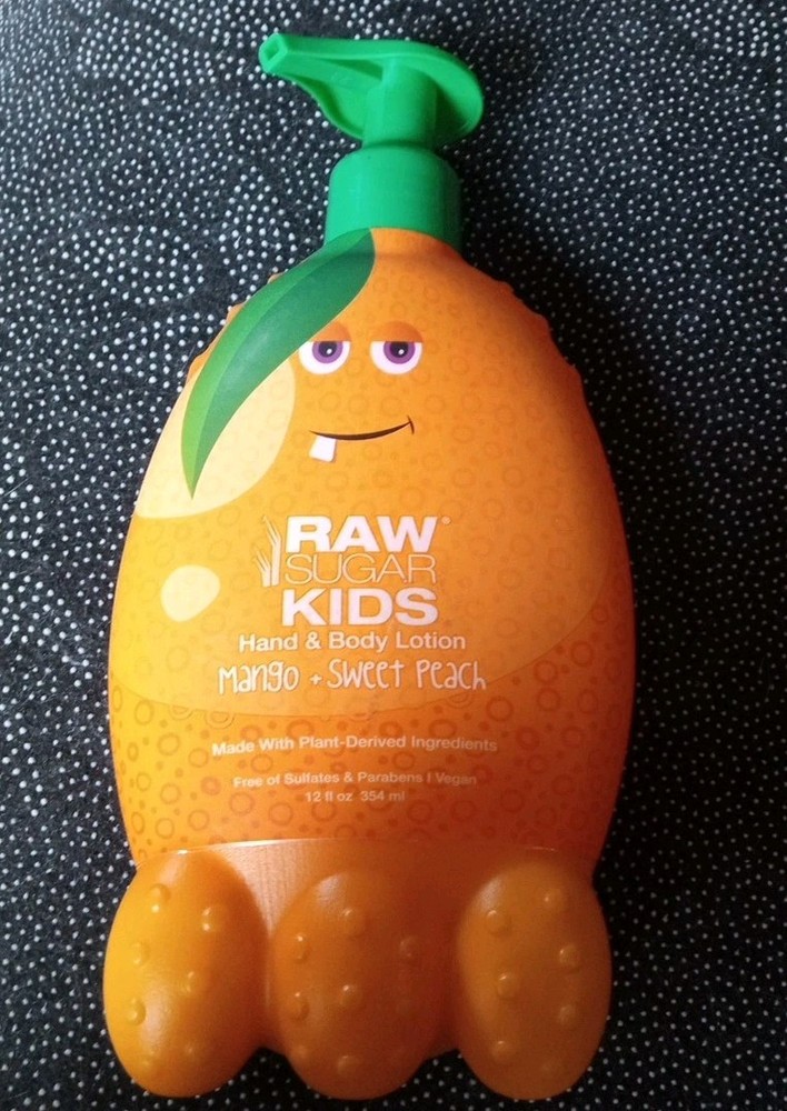 Raw Sugar Kids Mango Sweet Peach Hand Body Lotion Plant Derived Vegan 2021 USA