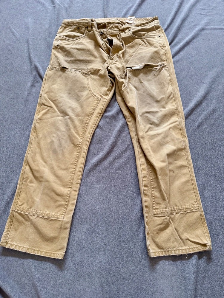 Filson Original Dry Tin Cloth 10.5 ounce Vintage Double Knee Work Pants 36x32