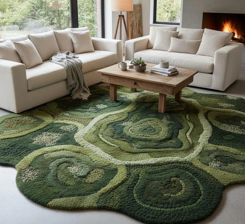 Hand Tufted Handmade Designer Rug Irregular 100%  Wool area Rugs | Living Room