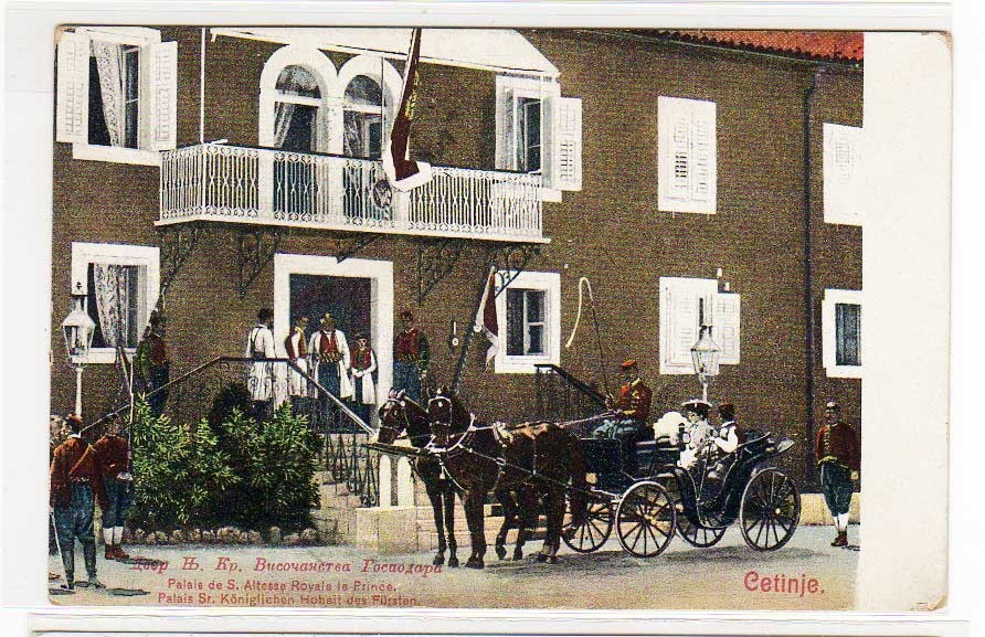 PC, Cetinje, Montenegro - showing the Prince s palace with carriage, 1910