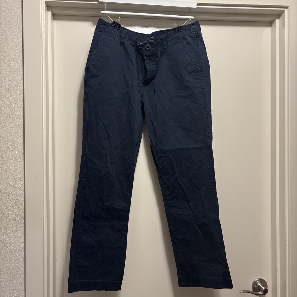 Aeropostale Men’s Chino Navy Pants Flat Front Straight Leg Slim Fit Size 34/30