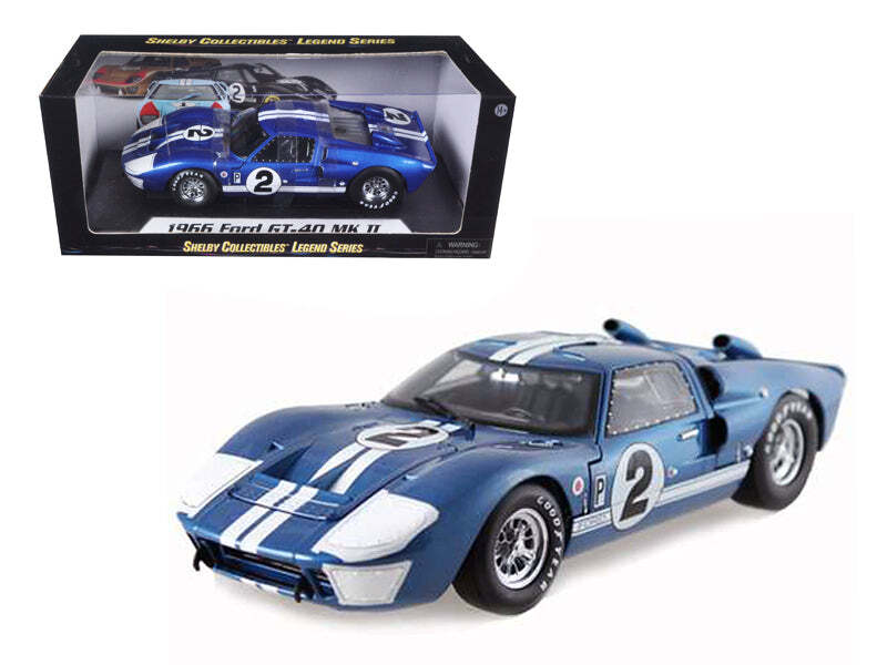 1966 Ford GT40 GT 40 Mark II #2 Blue 12 Hours of Sebring 1/18 Diecast Car Model