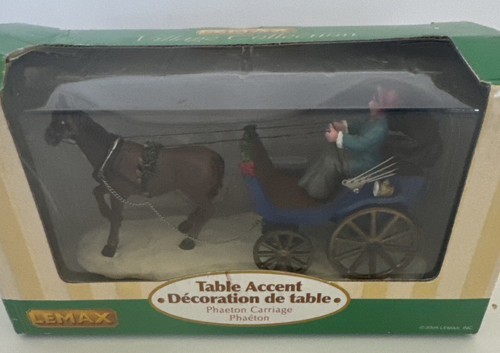 2005 Lemax Christmas Village Phaeton Carriage Horse Table Accent - Brand New-image