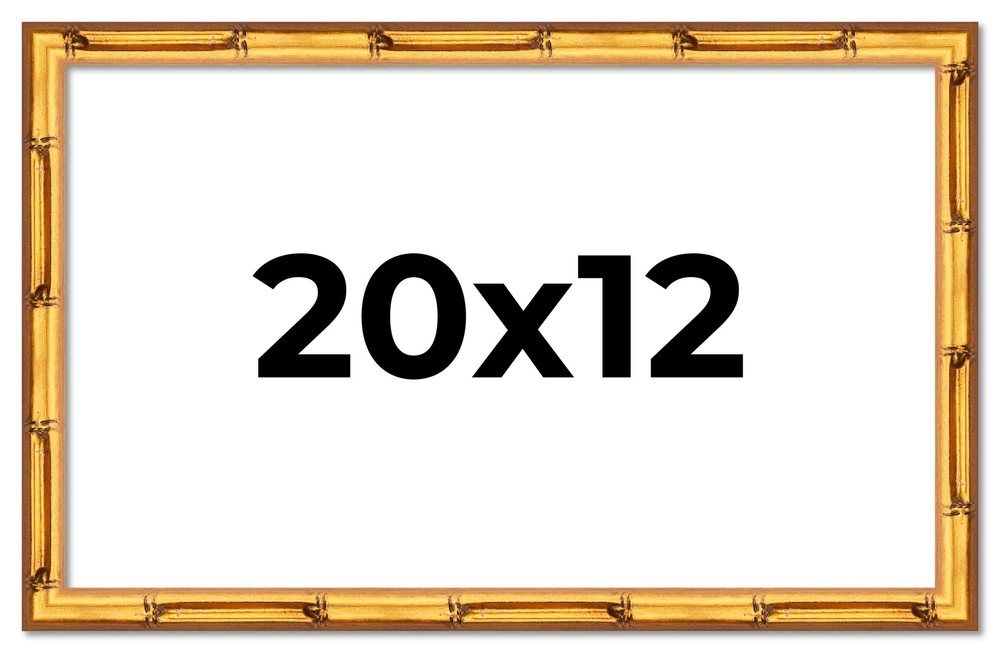 20x12 Frame Gold Bamboo Solid Wood Picture Frame | 1 Inch Moulding Width | Inter