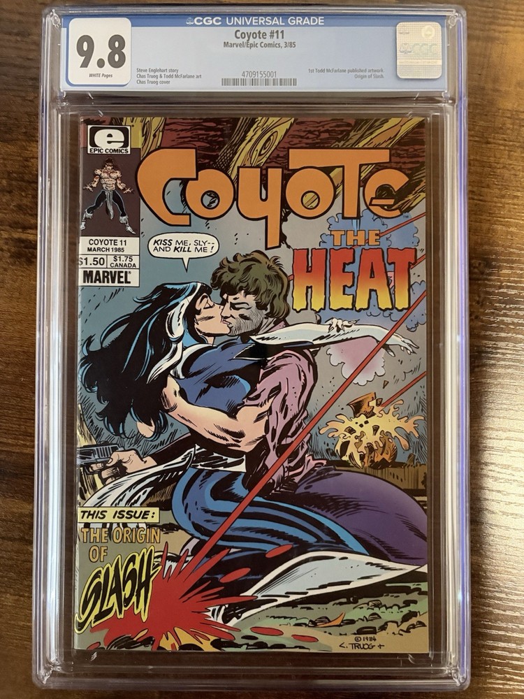 Coyote #11 CGC 9.8 WP First Todd McFarlane Published Artwork Marvel/Epic 1985
