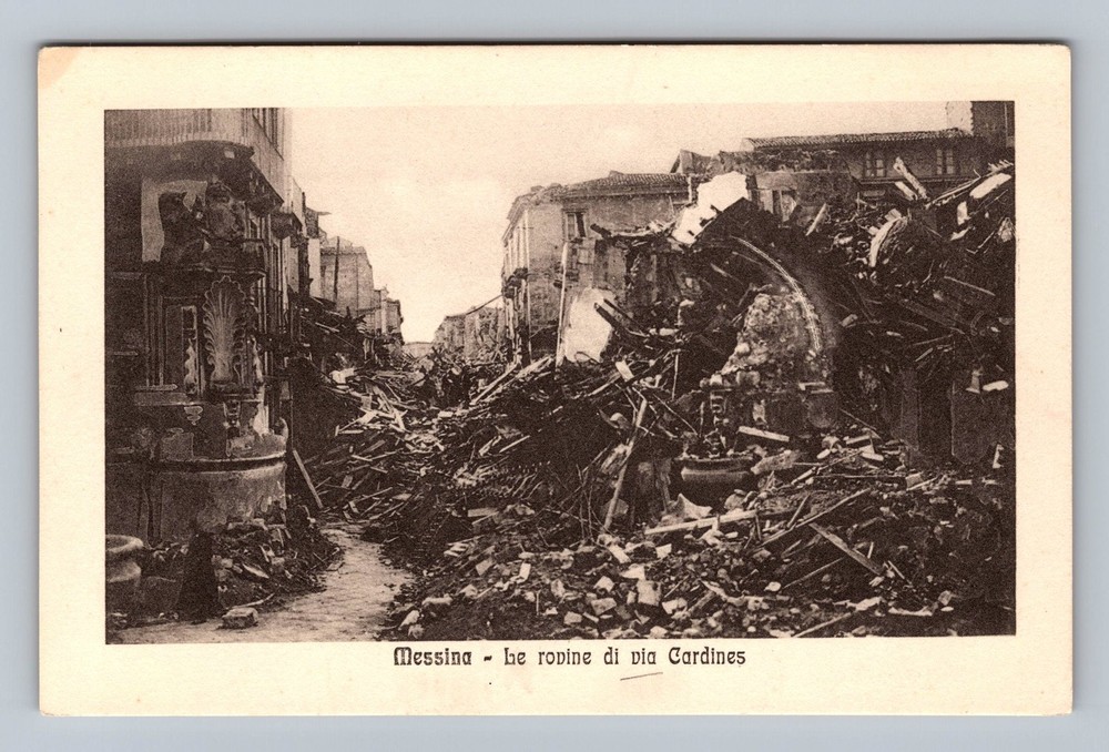 Italy- Messina The Ruins Of Via Cardines Postal Old Card View Vintage Postcard