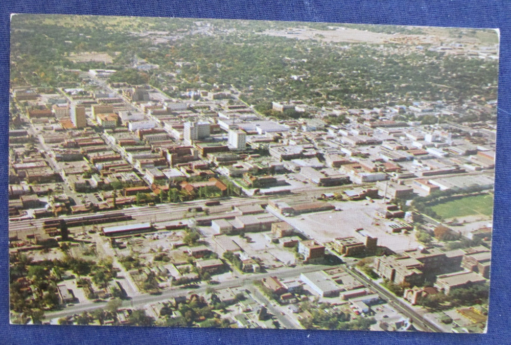 1950s Albuquerque New Mexico Downtown Birdseye Postcard