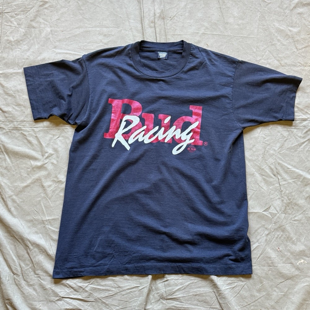 Vintage 90s Bud Racing Budweiser Beer Nascar  T-Shirt Single Stitch Men’s Sz XL