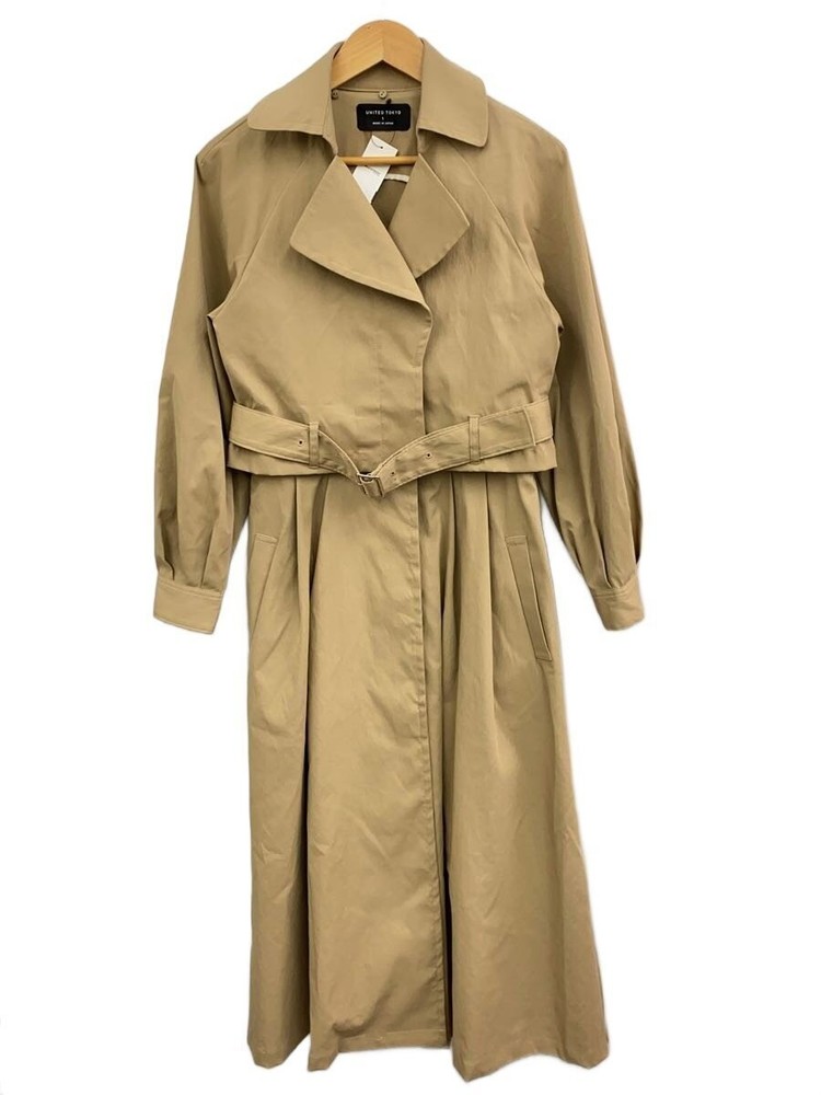 United Tokyo Trench Coat/1/Polyester/Beg/Plain/508358001/Belt Stained 60301