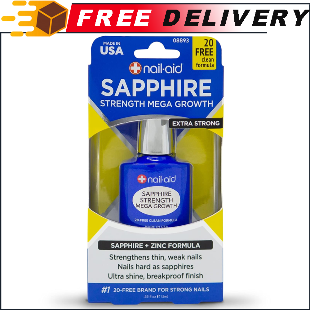 Nail-Aid Sapphire Strengthener & Mega Growth Treatment - Clear, 0.55 Oz