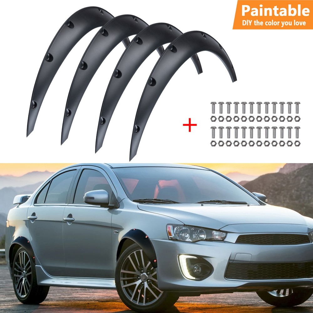 4PCS 89cm Universal Flexible Car Fender Flares Body Kit Wheel Extra Wide Firm.