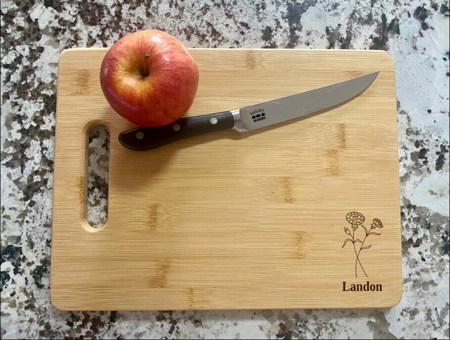 Carnation Cutting Board | Flower Charcuterie Board | Custom Serving Tray |