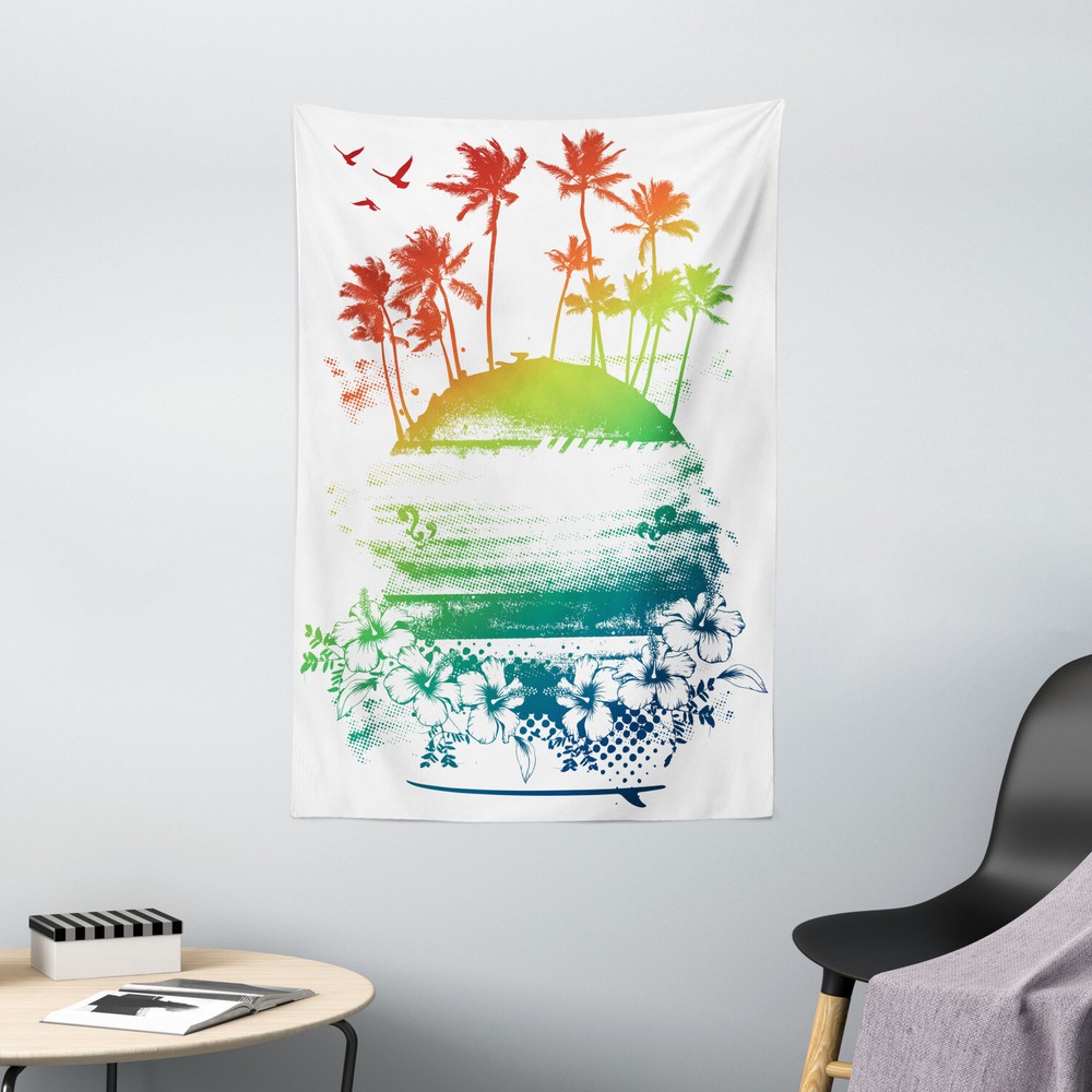 Colorful Tapestry Grunge Summer Scenery Print Wall Hanging Decor