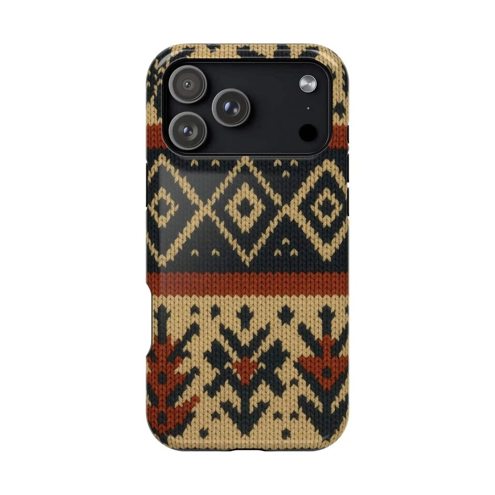 Nordic Knit Pattern MagSafe Impact-Resistant iPhone Case