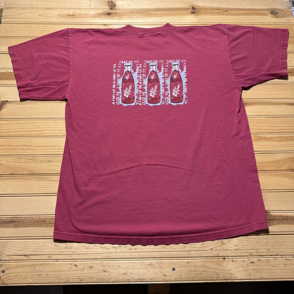 Vintage 90s Dr Pepper Soda Pop Beverage Streetwear Graphic Promo T-Shirt USA XL