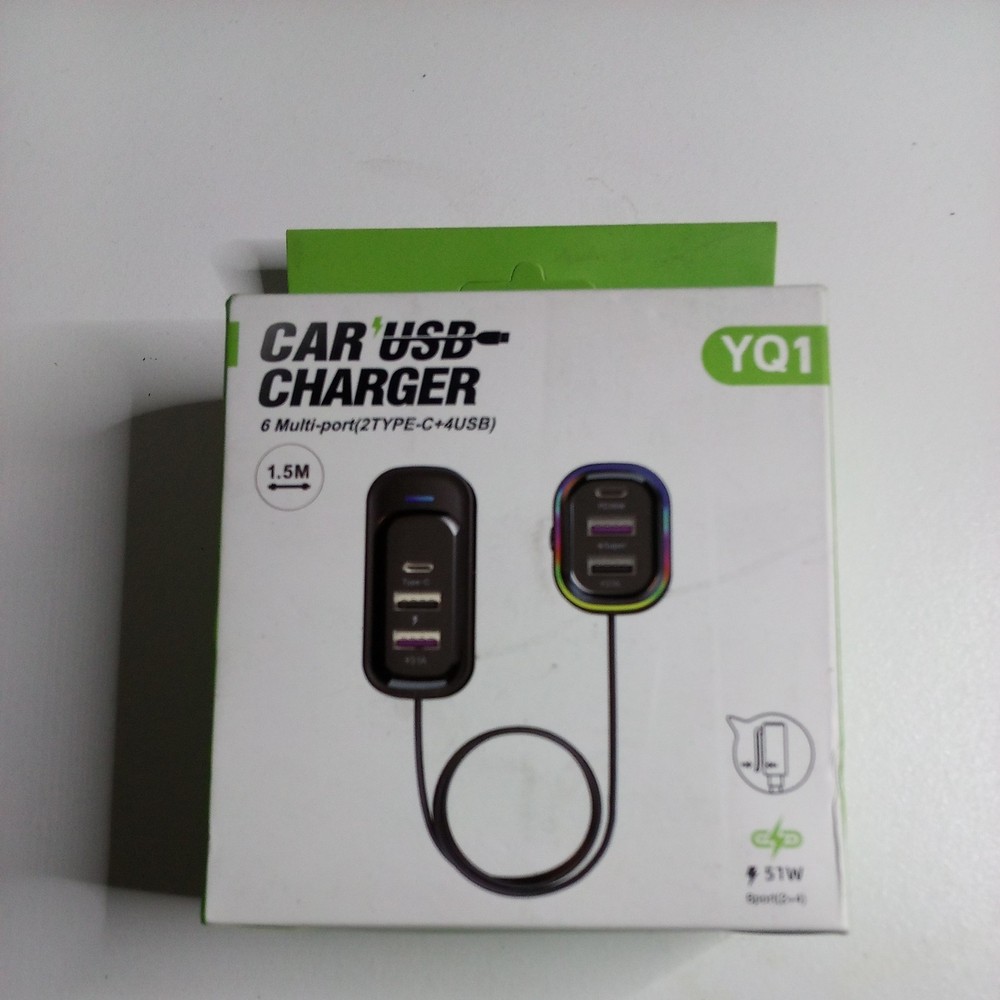 51W 6-Port USB Car Charger with QC3.0 Fast Charging