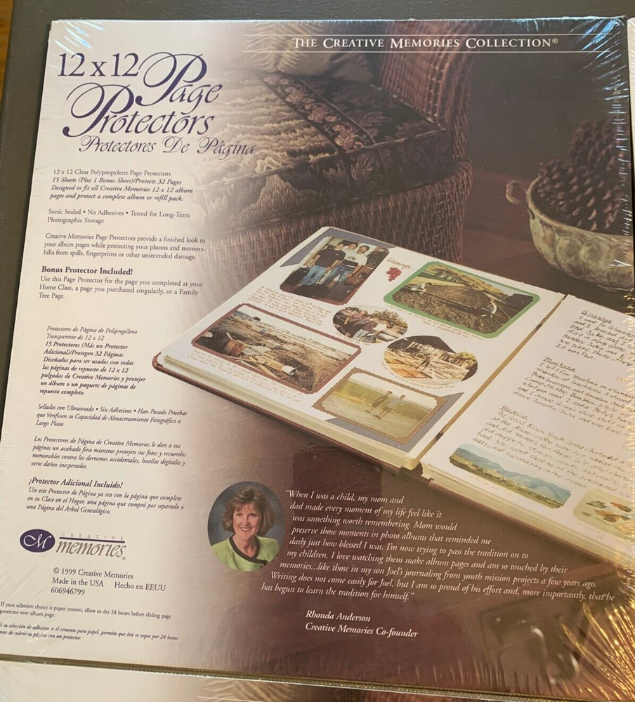 CREATIVE MEMORIES 12 X 12  PAGE PROTECTORS 16  OLD ORIGINAL STYLE NIP