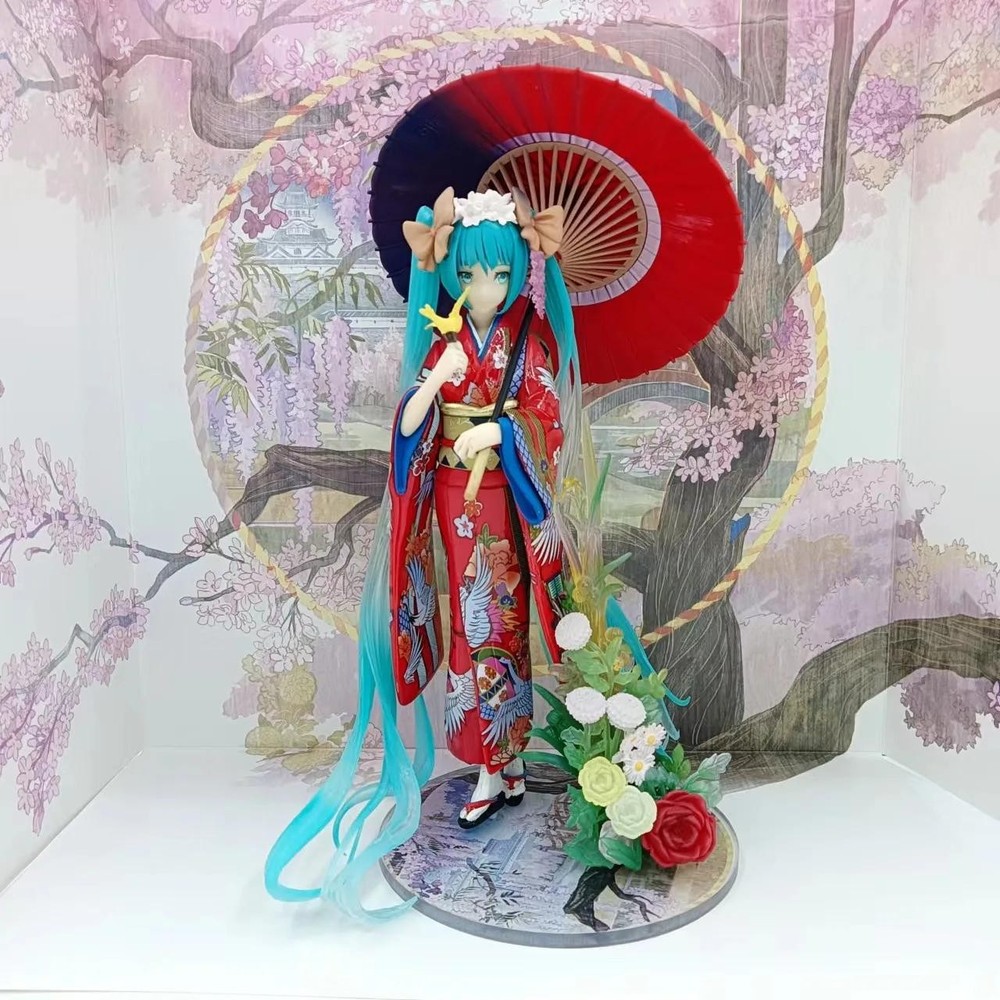 Anime umbrella Kimono Stronger Hatsune Miku Figure With BOX