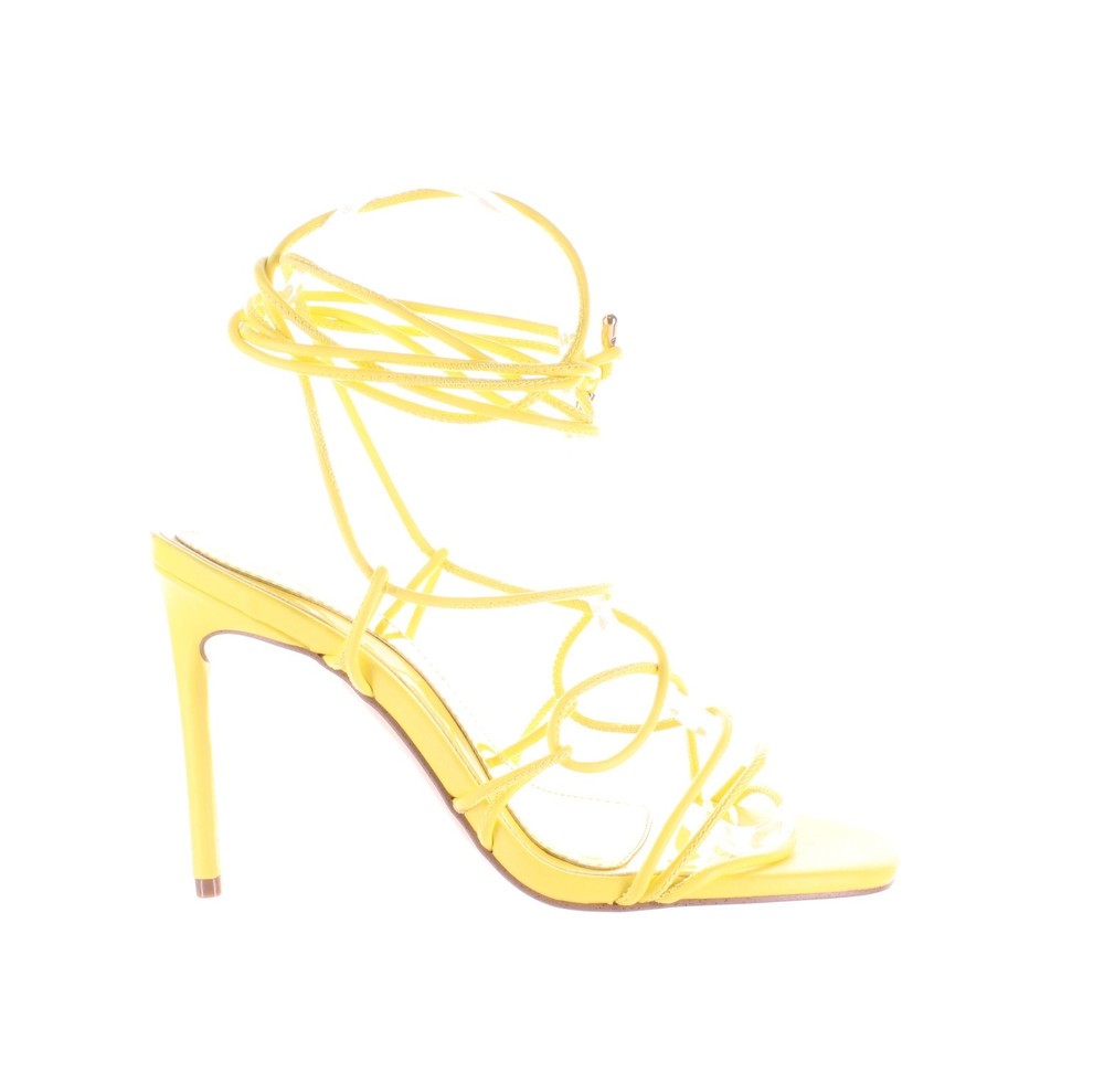 JLO Jennifer Lopez Womens Frina Yellow Ankle Strap Heels Size 6.5 7704177