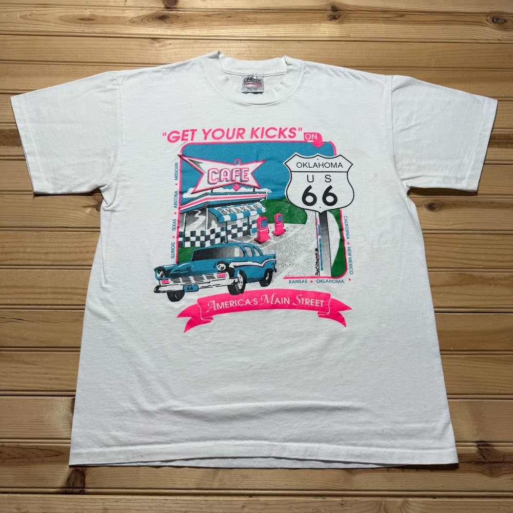 Vintage 90s Route 66 America's Main Street Single Stitch T-Shirt USA Made Large