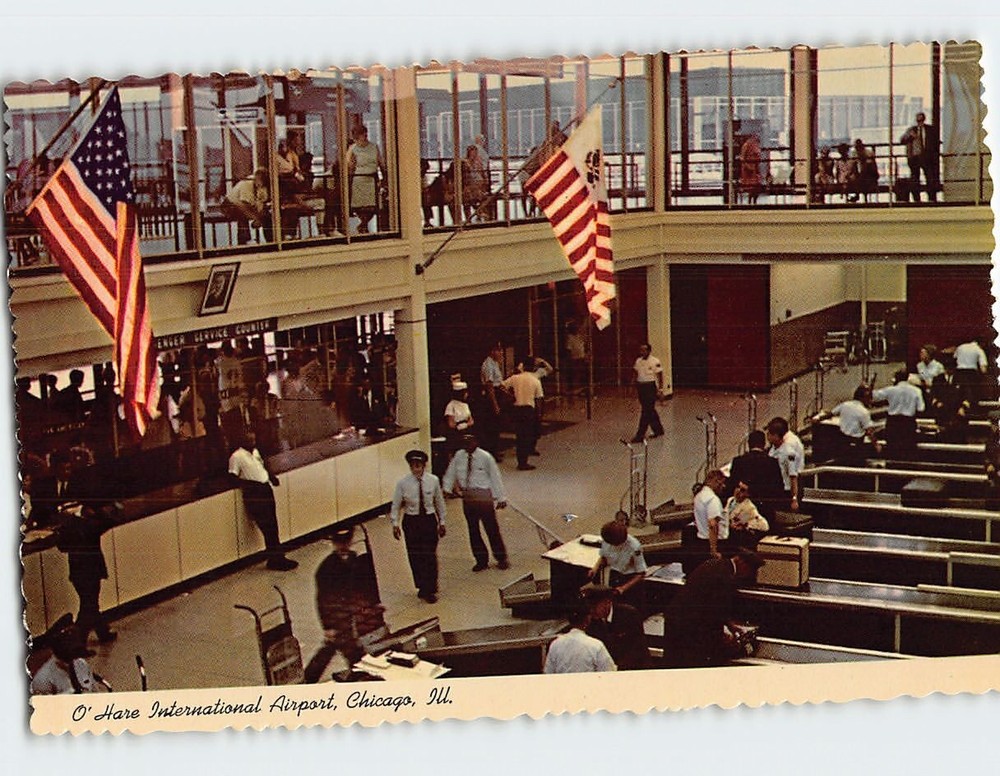 Postcard International Terminal O'Hare International Airport Chicago Illinois
